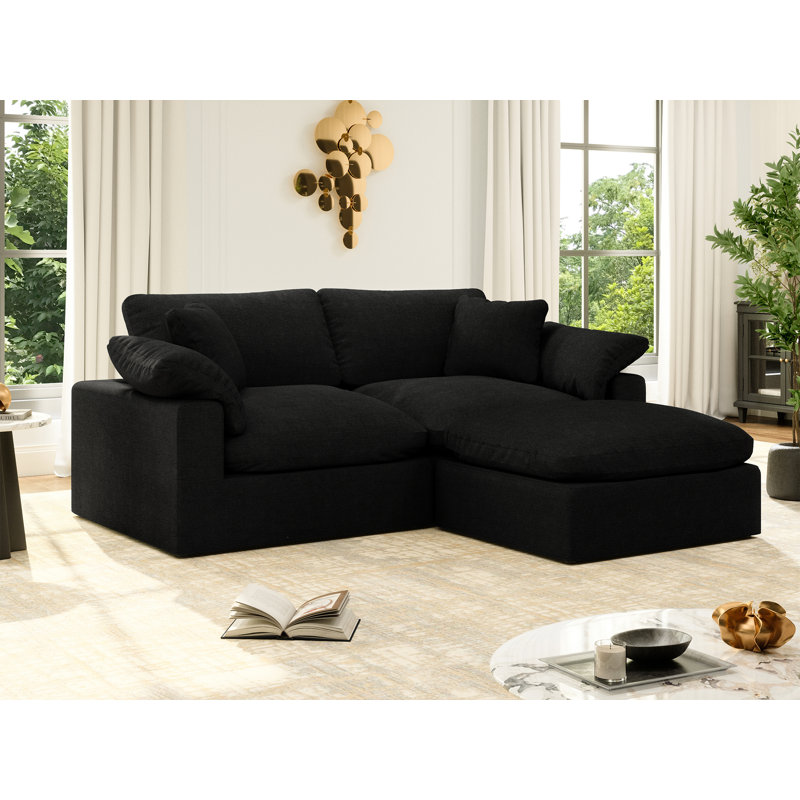 Canapé-lit modulaire Rawls, H 25,2 po x l 78,6 po x P 71,5 po, 3, Noir