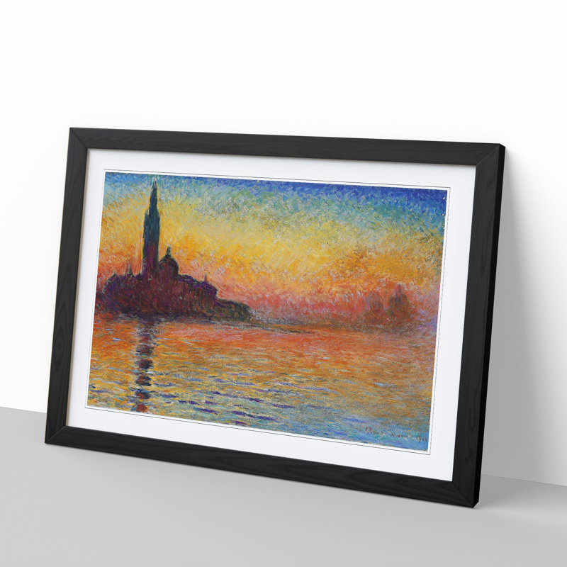 San Giorgio Maggiore at Dusk by Claude Monet - Framed Print, 48cm H x 65cm W x 2cm D, Black Framed