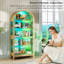 Bibliothèque moderne arquée avec portes en verre trempé et éclairage à DEL RVB contrôlé par une application - vitrine à 5 niveaux-122253969