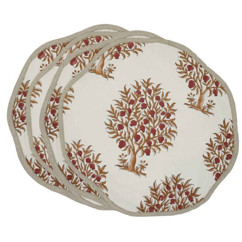 Fabdivine 15"Delicate Edge Scalloped Placemats - Anar