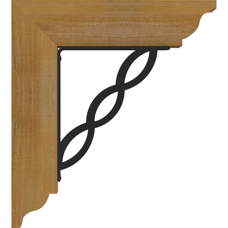 Loera 4" Triple Brace Ironcrest Bracket, 16"H x 13 1/2"D, 3 1/2"W x 4"T Western Red Cedar (Smooth)