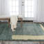 Tapis abstrait en laine touffeté à la main bleu sarcelle-68439584