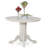 3 Piece Dining Table Set for Small Spaces Contains a Round Kitchen Table with Pedestal and 2 Gray Linen Fabric Parson Dining Chairs, Linen White-1760001585-1760001584