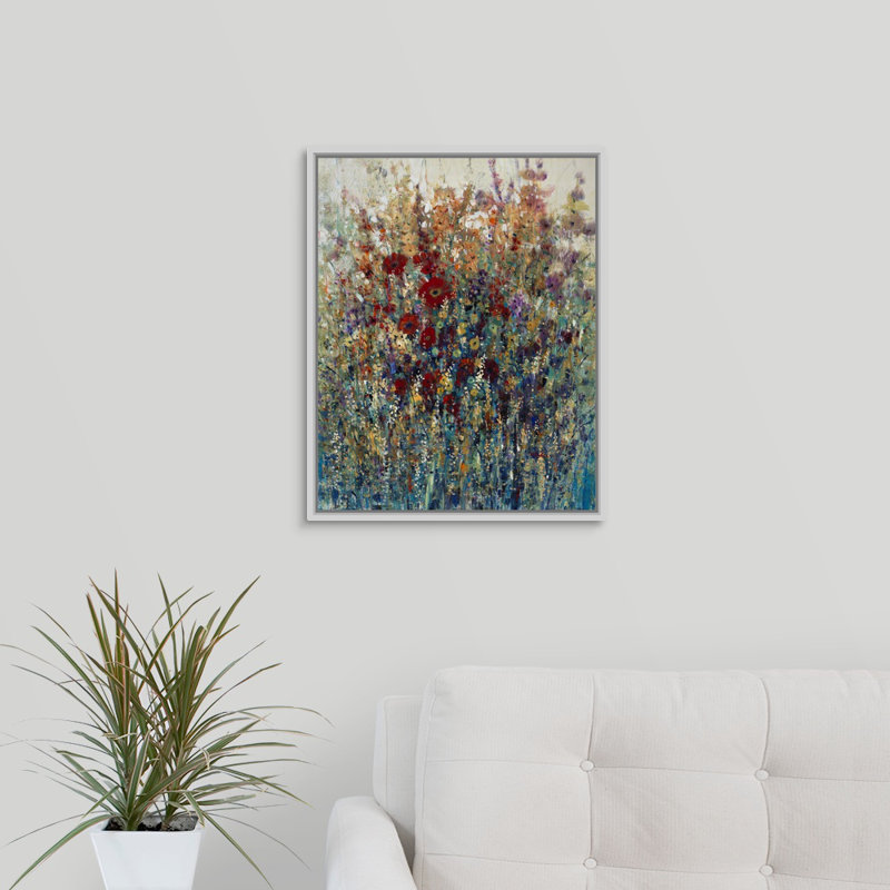 «Petals of Perception», peinture sur toile, Cadre flottant blanc, H 21,7 po x l 17,7 po x p 1,75 po