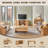 Modern TV Stand with Storage Cabinet & Drawers for TVs Up to 80", 32" Tall w/Soundbar & Adjustable Shelves, Curved Profile Design-1556033165-1556033166
