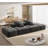 Modern Oversized Modular Sectional Sofa With 2 Ottoman And 2 Seat,Sparkling Chenille Fabric Soft Cushion Sofa With 4 Pillows,4 PCS DIY Combination Tufted Sofa,No Assembly Required,BLACK-1160748805