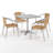 Haverhill 27.5'' Square Aluminum Indoor-Outdoor Table Set with 4 Rattan Chairs-86324063-86324065