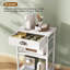 Kitchen Bakers Rack with Drawers, 3-Tier Microwave Oven Stand with Storage, Coffee Bar Table with Wheels-1712450160