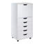 Armoire d'appoint blanche Barakha avec 1 armoire et 5 tiroirs H 41,49 po x l 19,21 po x P 15,98 po-1267904746