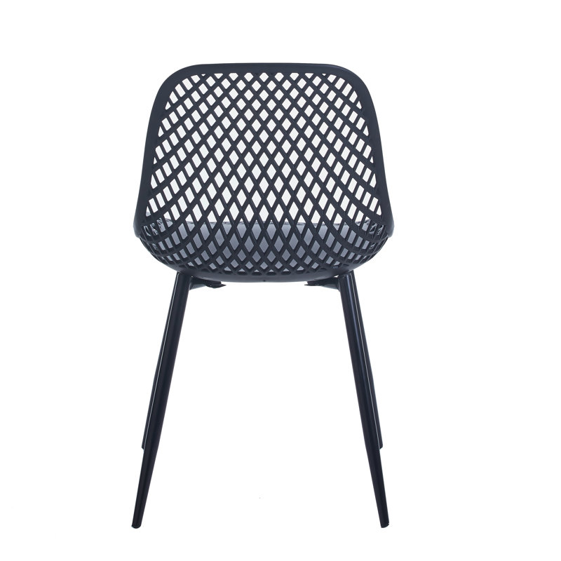 43.99cm H Cross Back Side Chair, Black