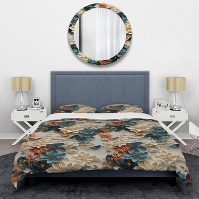 Origami Inspirations I Floral Duvet Cover