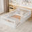 Children's solid wood platform bed with safety rails-369018958-369018959