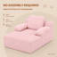 Canapé pour enfants en rose avec accoudoirs et couverture convertible-699283685