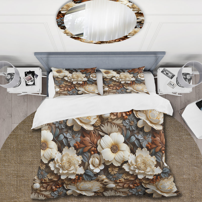 Ensemble de housse de couette Rustic Brocade Elegance Victorian Pattern I, Housse de couette pour très grand lit et 2 très