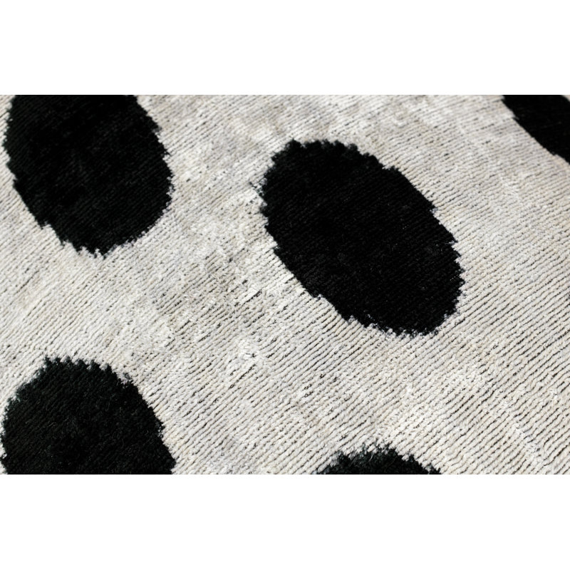 Silk Lumbar Rectangular Pillow Cover & Insert, Black/White/Polka Dots