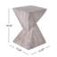 Table d'appoint en béton d'extérieur moderne de 18,5 po de hauteur, table de bout de patio avec motif cannelé sculptural, table d'appoint minimaliste géométrique résistante aux intempéries pour le jardin, le balcon et la piscine-408777065-408777066