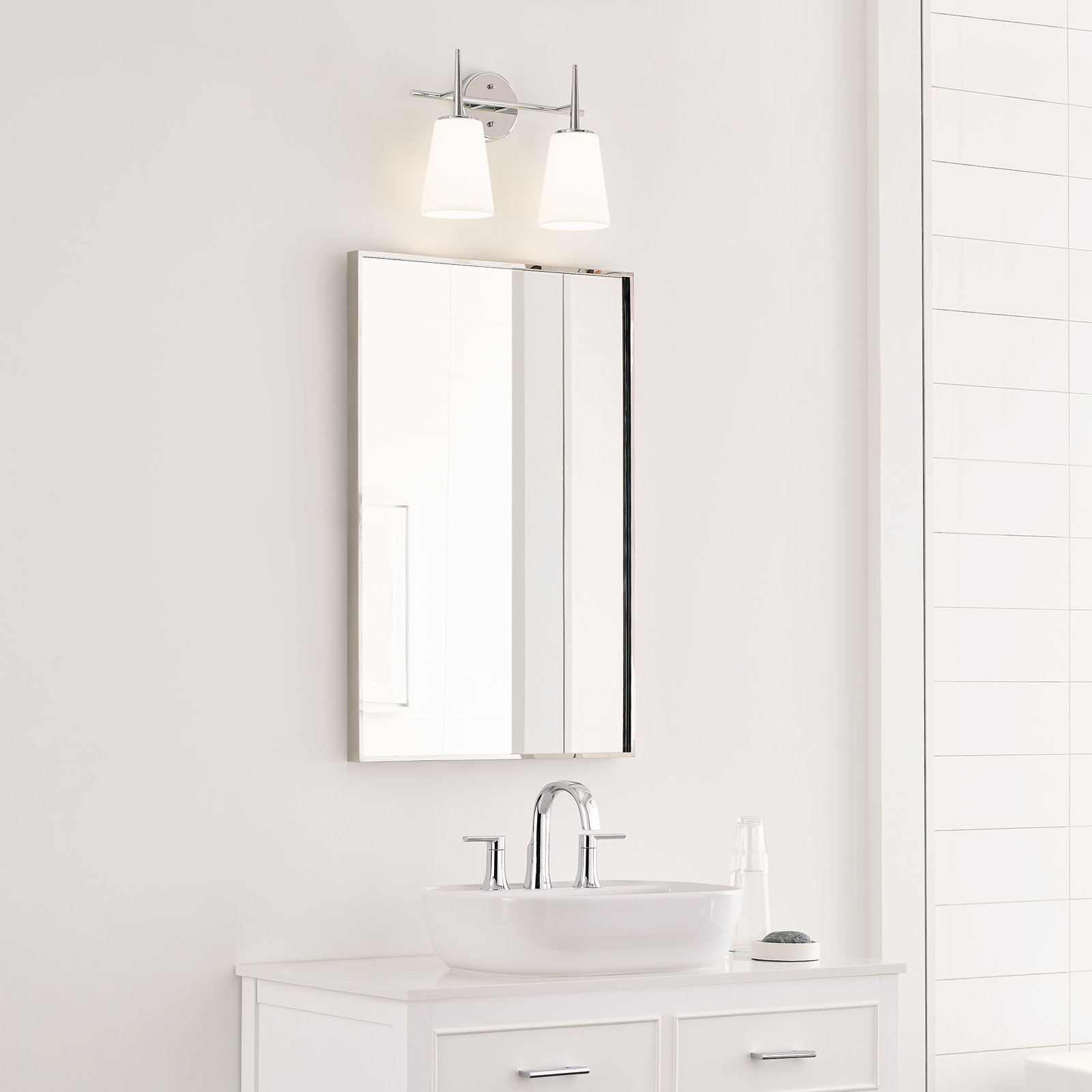 Erlandson 2 Light Dimmable Vanity Light, 100W A19 Medium, Chrome