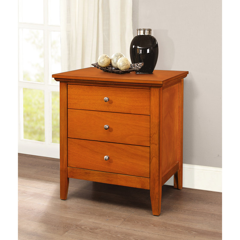 Table de chevet charmante en chêne avec espace pour la décoration - H 26 po x l 24 po x P 18 po, sans assemblage, plateau de table spacieux, tiroir en bois aggloméré, 26 po x 24 po x P 18 po, assemblage nécessaire, espace de table suffisant