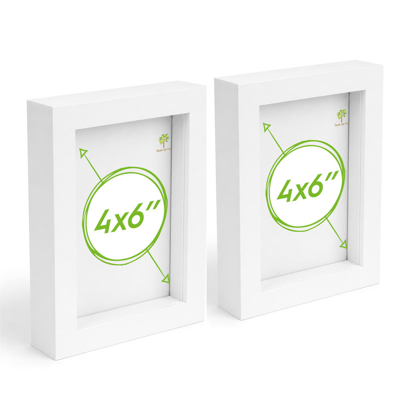 Nicola Spring - 3D Box Photo Frames, 17.5cm H x 12.5cm W x 3.5cm D, White