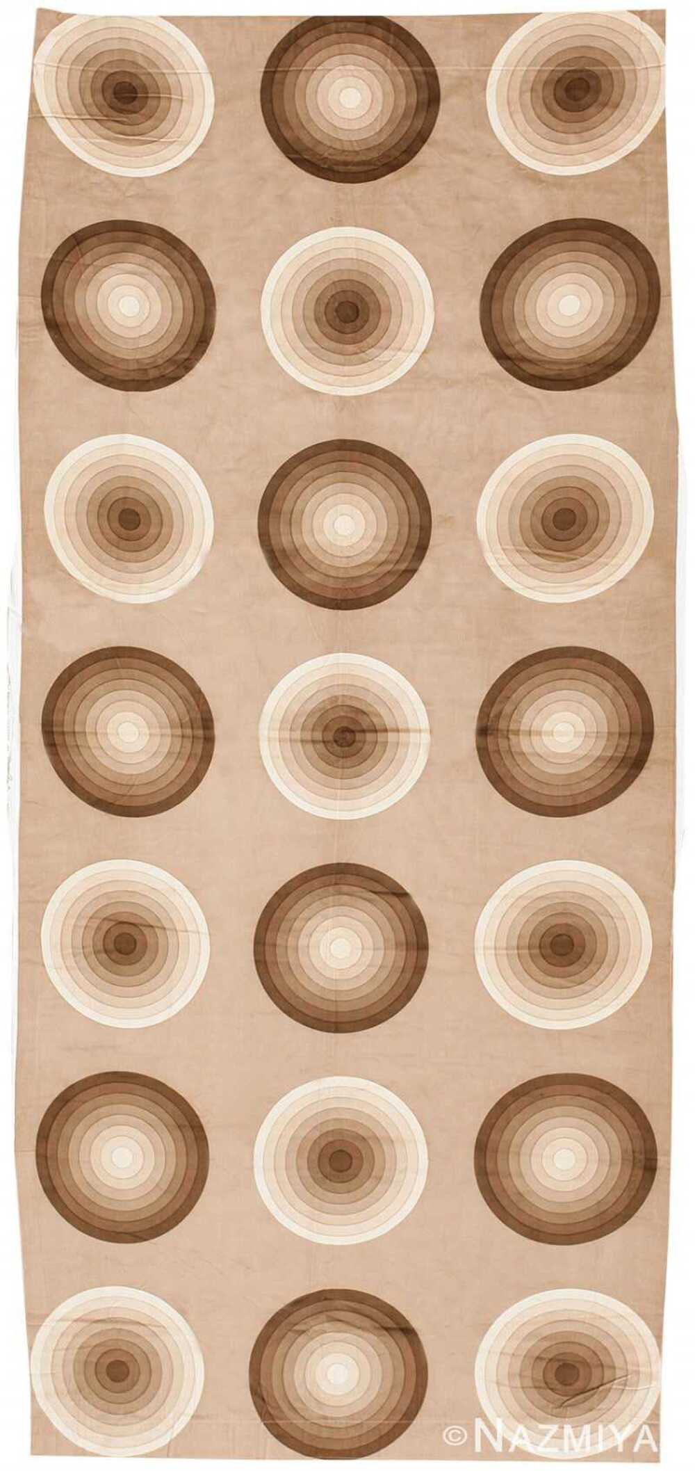 Nazmiyal Collection Vintage Tan Brown Kreis Verner Panton Textile