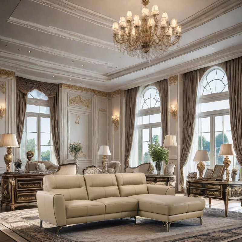 Ensemble de meubles de salon 2 pièces Modern Modern, Cuir véritable taupe