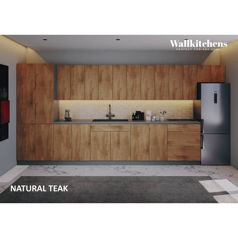 WALLKITCHENS FK-IMPERIAL 174 W x 24 D x 80 H Medium Density Fiberboard (MDF) Modern Full Kitchen in Matte Finish 