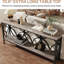 Console industrielle extra longue 70,9 po avec tablettes de rangement ouvertes, canapé étroit pour couloir, vestibule ou salon, rustique et gris rétro-1129191314