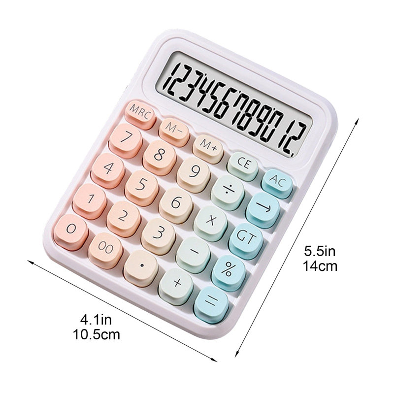 Mignonne petite calculatrice de bureau avec gros boutons et calculatrice couleur Sugar Cube, A