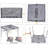 32'' x 32'' Adjustable Height Grill Table, Folding Iron Mesh Camping Stand-1649811385