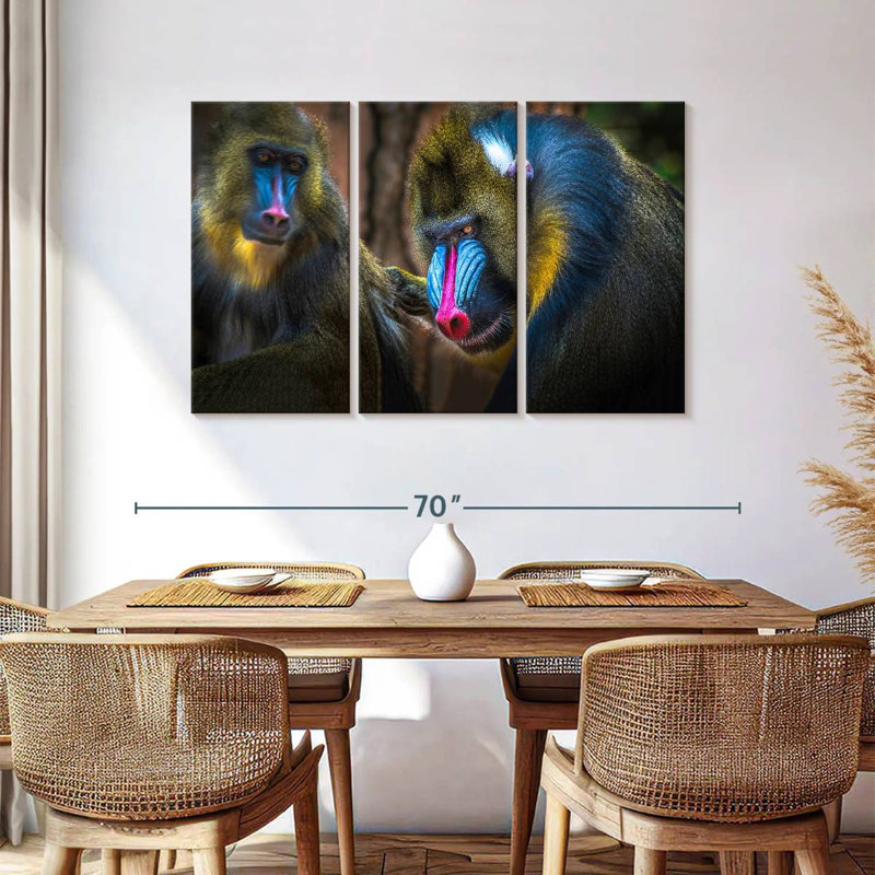 Two Mandrill Monkeys, 36" H x 57" W