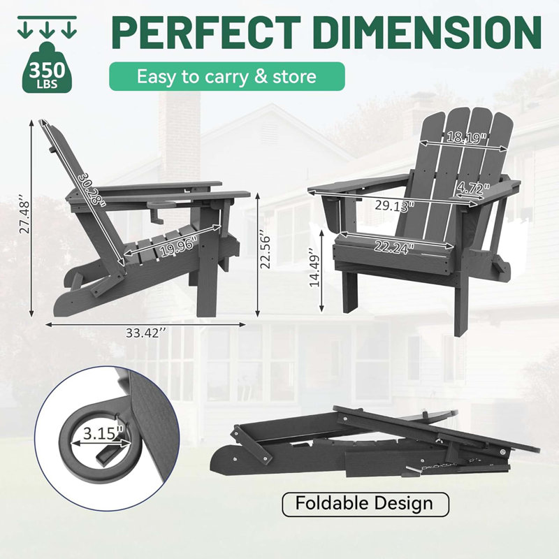 Adirondack Chairs Set Of 2, Plastic Adirondack Chair, Adirondack Chairs, Hdpe Adirondack Chair, Folding Adirondack Chairs, Outdoor Chairs With Cup Holder For Lawn Patio Deck Fire Pit