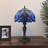 Lounsbury Tiffany Style Table Lamp Blue Stained Glass Baroque Style Lavender LED Bulb Included 12"W*12"D*19"H