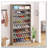 31.49" Width Shoe Cabinet, 9 Tiers 40-45 Pairs Heavy Duty Wood Freestanding Shoe Storage Cabinet-1070820536