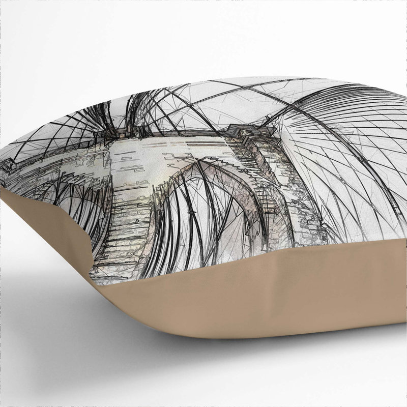 Square Cushion, Stone, 40cm H x 40cm W x 15cm D