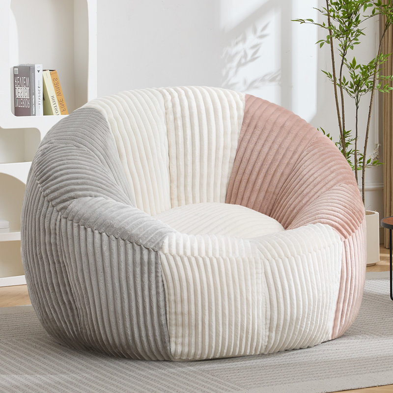  Fauteuil à billes surdimensionné Curduroy, No, Pink/Grey