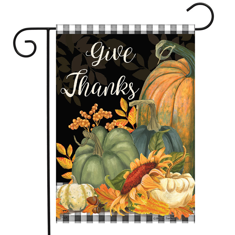 Drapeau de jardin à damier, Yellow/Black/Grey Thanksgiving