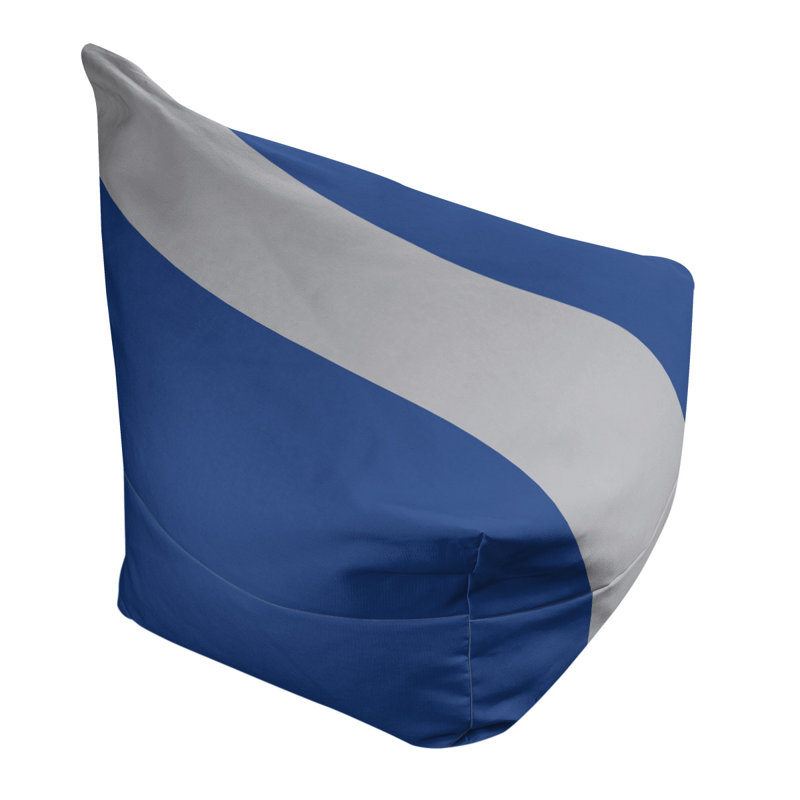 Fauteuil sac de pois standard Detroit, 31 po x 38 po x 42 po, Bleu royal / gris / bleu royal