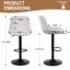 Swivel Upholstered Adjustable Height Counter Stool with Metal Frame-1871631288-1871631300