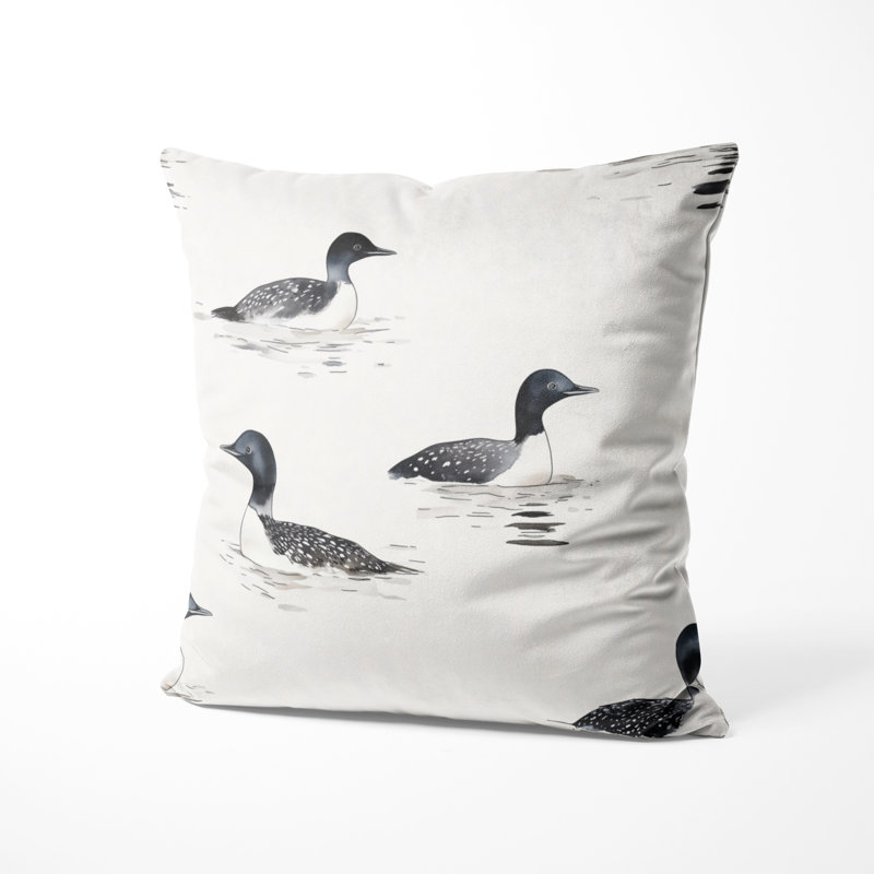 Coussin décoratif à imprimé animalier - Rustic Lodge Rustic Loon Duck, H 20 po x l 20 po