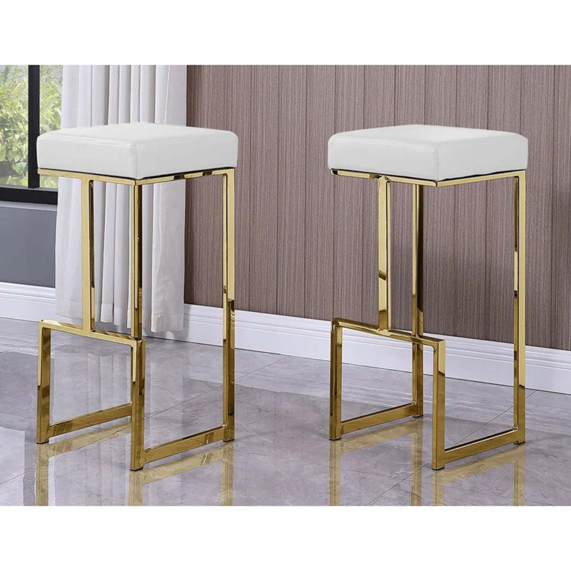 Ensemble de tabourets de bar Modern, Noir, Doré