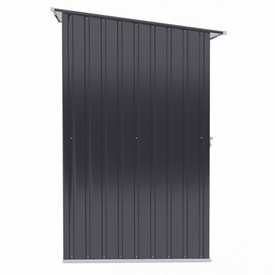 Outsunny 3.3' x 3.4' Outdoor Storage Shed, Galvanized Metal Utility Garden Tool House, Lockable Door for Backyard, Bike, Patio, Garage, Lawn