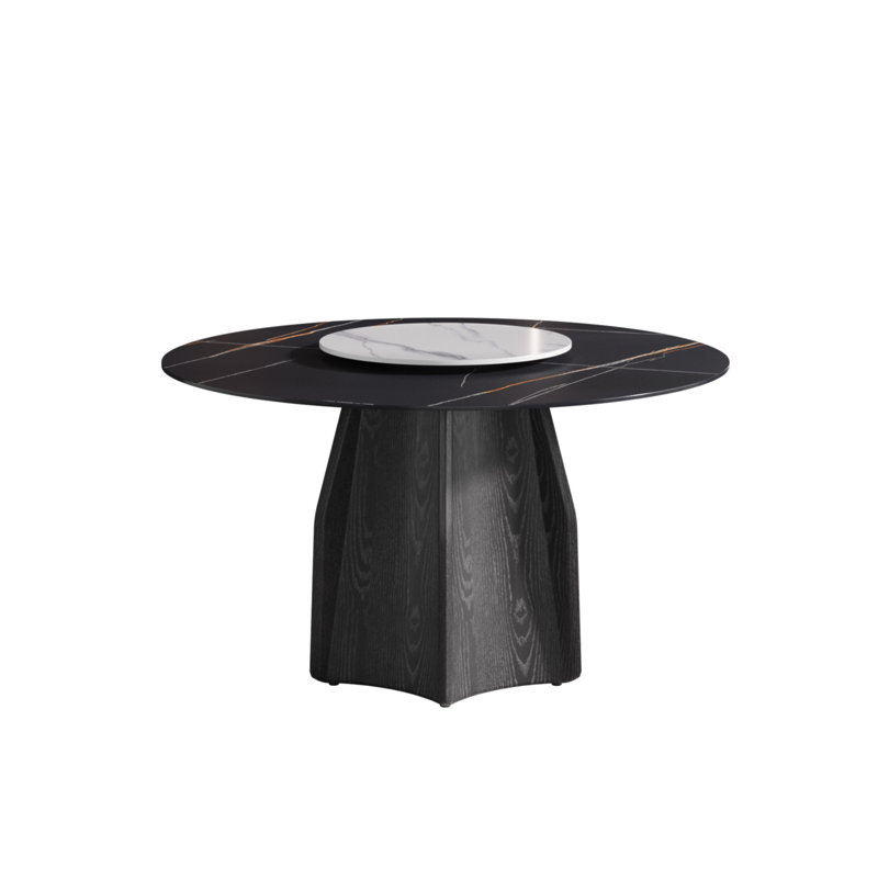 Table de salle à manger 53 po, H 29,53 po x L 53,15 po x l 53,15 po, Noir / blanc