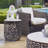  Sabena White Marble Outdoor Side Table