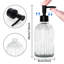 Ensemble de 2 distributeurs de savon en verre avec pompe, distributeurs de savon rechargeables 13,5 oz avec rayures verticales pour le lavage à la main et le lavage de la vaisselle, distributeur de savon de salle de bain élégant pour liquide vaisselle, lotion-1934948671