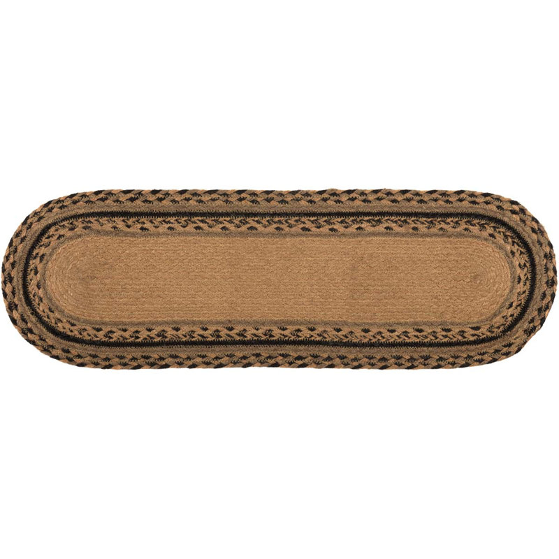 Tapis d’escalier noir foncé/raven en jute classique sorenson Eloane