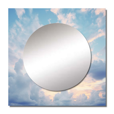 White Sky Pure Elegance I - Décoration murale miroir carré pour paysages