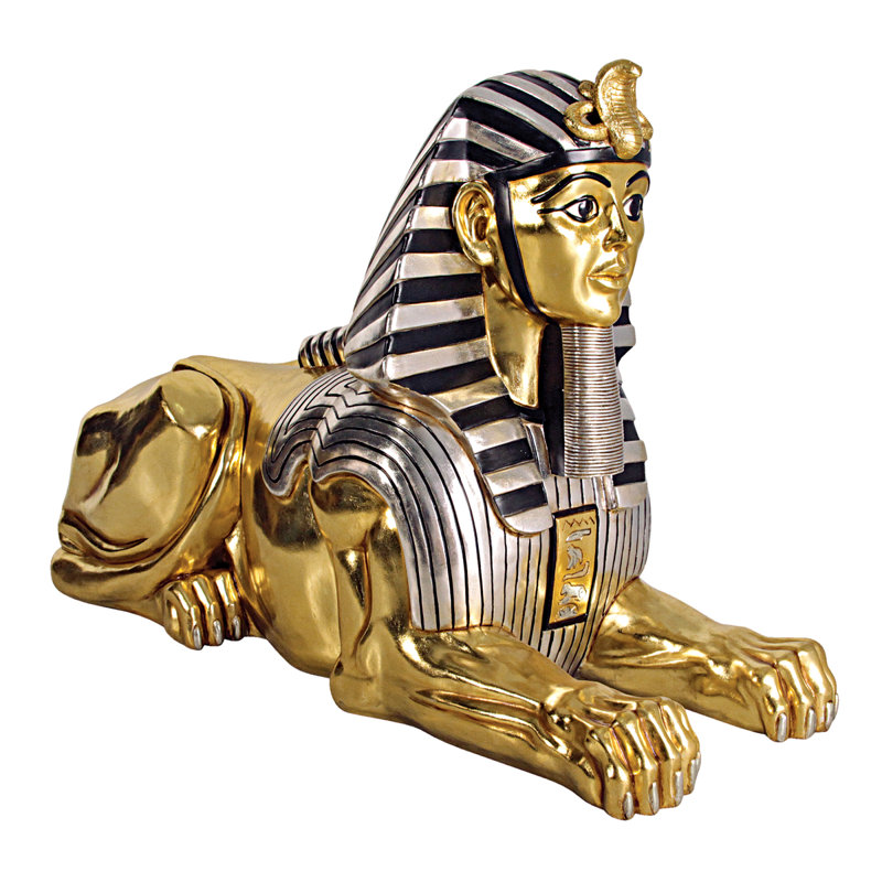 Grande statue de sphinx égyptien doré