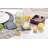 Stoneware Square 6 Piece Coaster Set With Holder