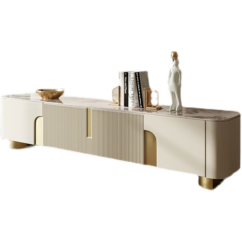 78.7'' Media Console with 3 Drawers, white Colour, Sintered Stone Table-top