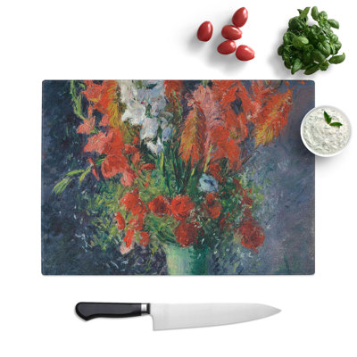 Vase of Flowers by Gustave Caillebotte Chopping Board
